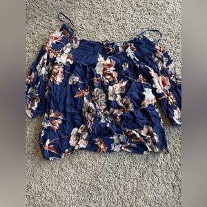 Floral Off-Shoulder Top - Blue